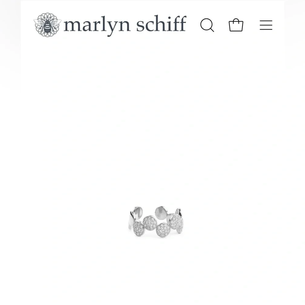 NWT- Marlyn Schiff-adjustable pave‎ multi disc ring